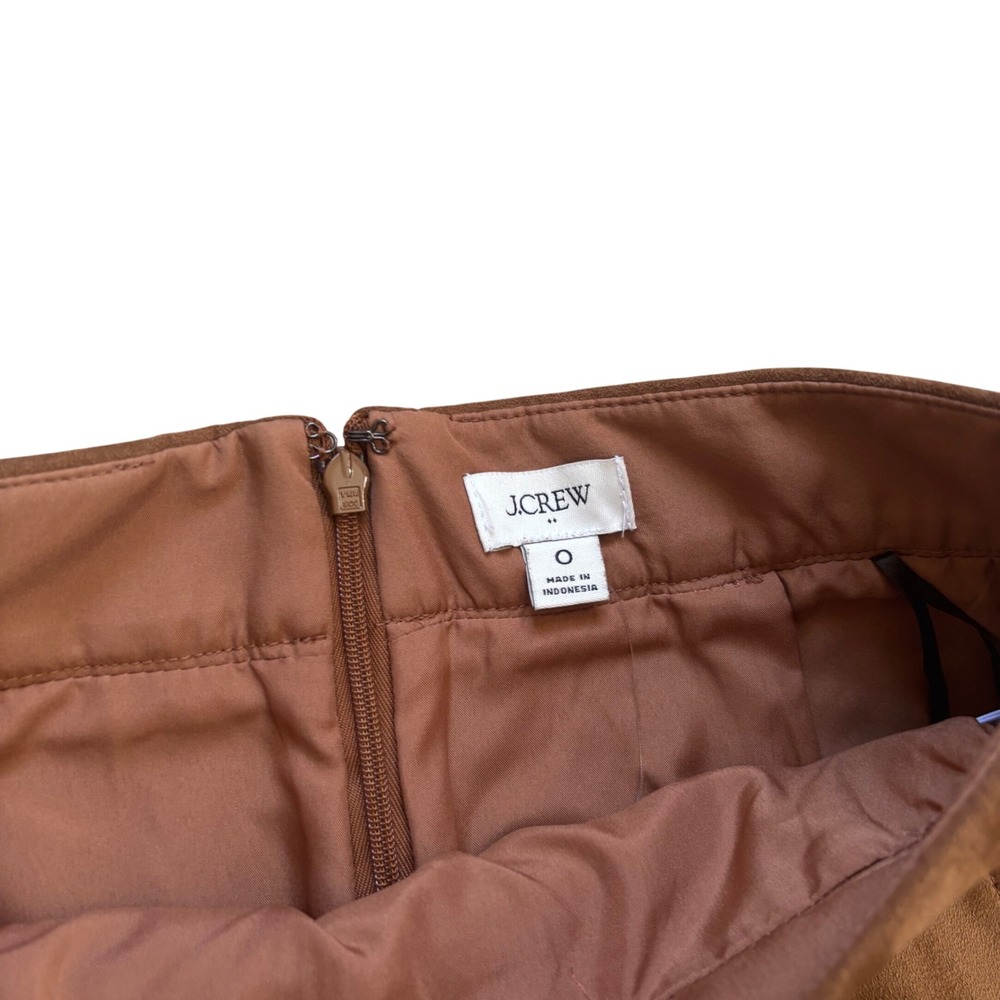 J.Crew Faux Suede Mini Skirt Womens 0 Brown CN435 NWT - Picture 3 of 7